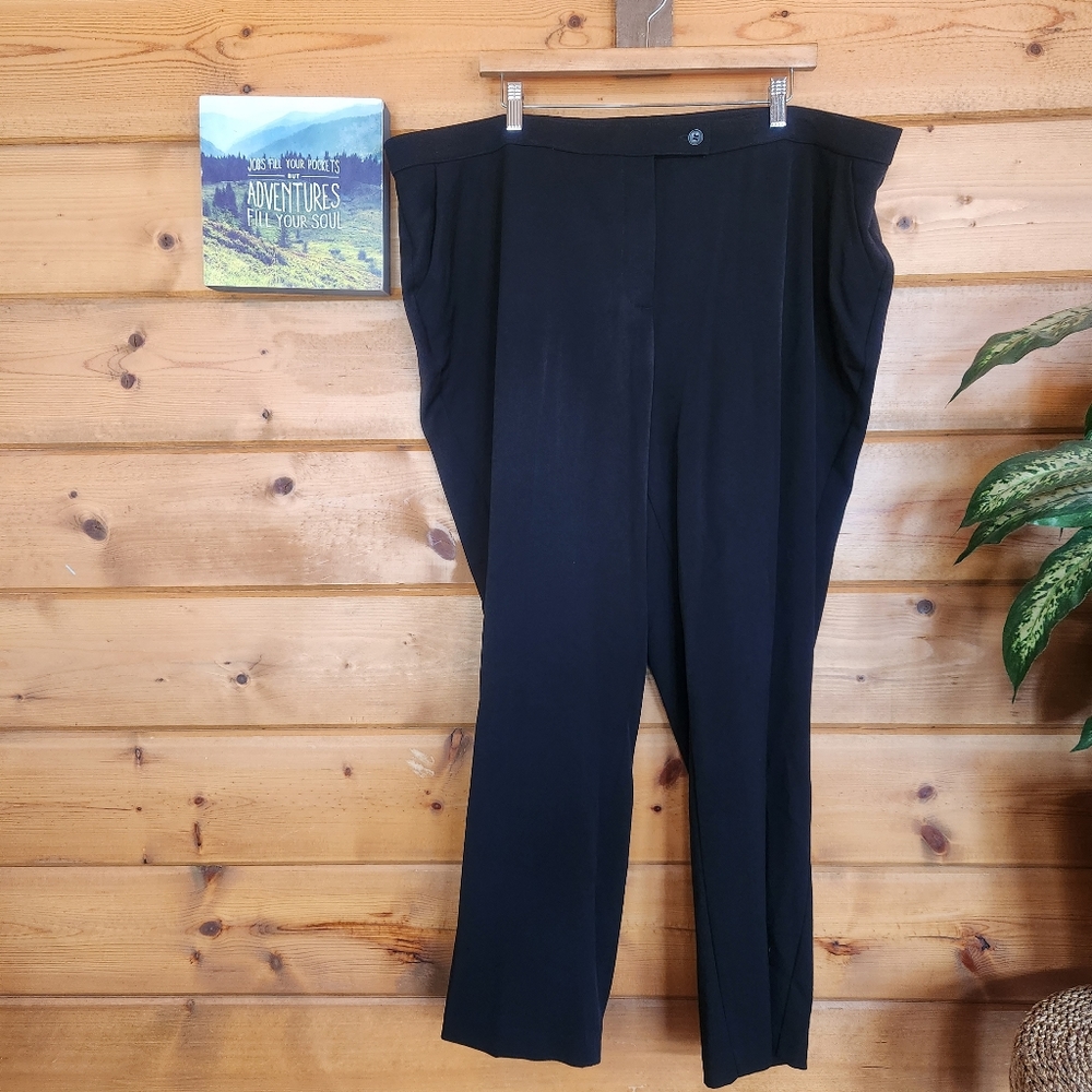 Investments 💜 Straight Dress Pants Black‎ Stretch Career Trousers Plus 24 X 28